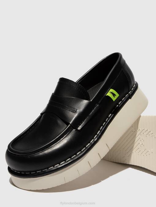 donder zwart Fly London vrouwen platte enkellaarsjes iker246 V2B0165