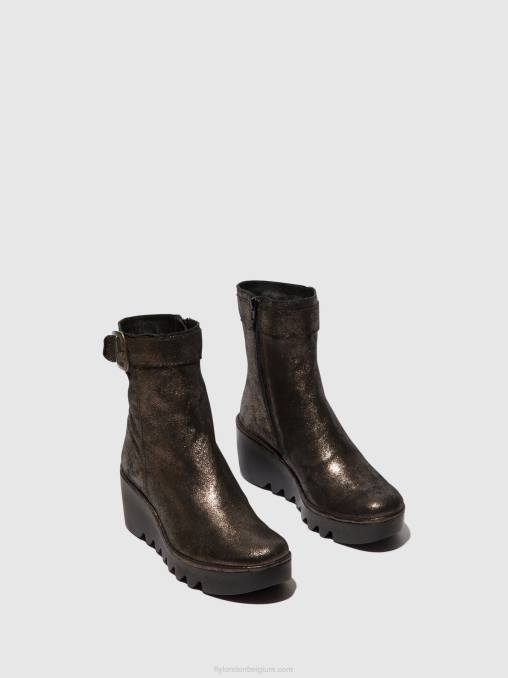 grafiet Fly London vrouwen enkellaarzen met ritssluiting bepp396 V2B068