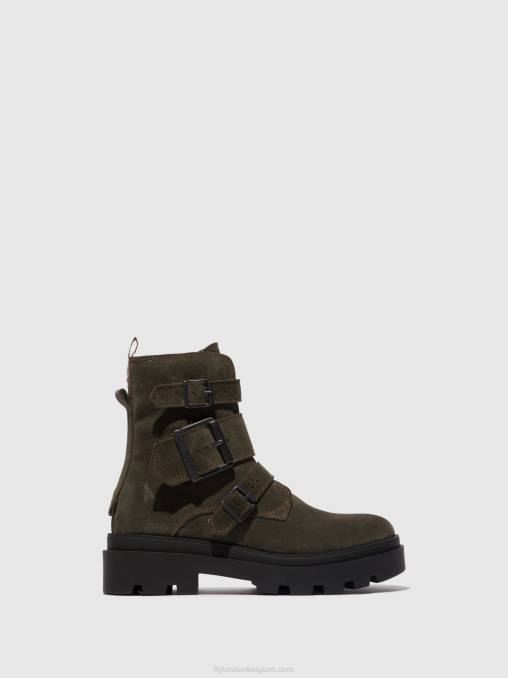 grijs Fly London vrouwen enkellaarzen met gesp jeda817 V2B0156