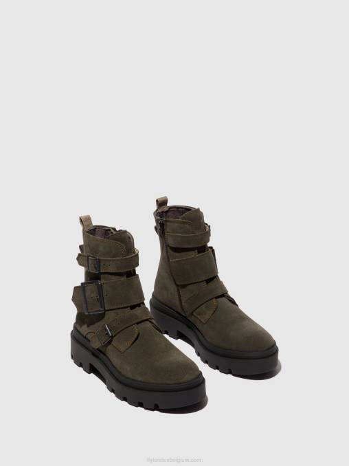 grijs Fly London vrouwen enkellaarzen met gesp jeda817 V2B0156