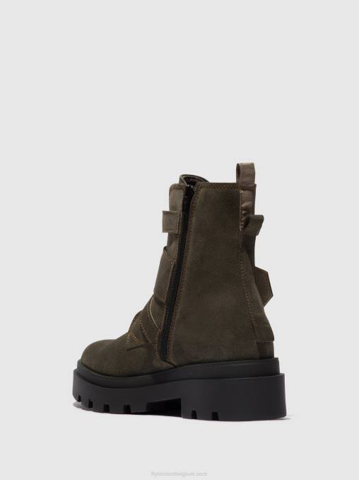 grijs Fly London vrouwen enkellaarzen met gesp jeda817 V2B0156