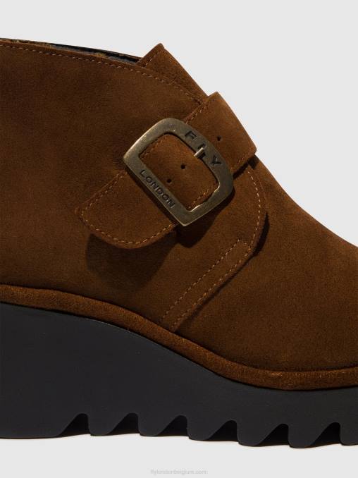 kameel Fly London vrouwen enkellaarzen met gespen geboorte397 V2B0150