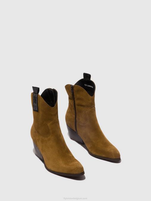 kameel Fly London vrouwen enkellaarzen met ritssluiting tabb905 V2B032