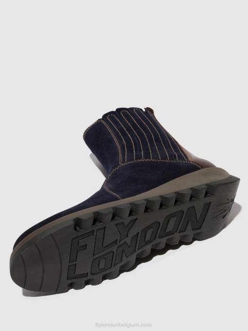 marine/dk. bruin Fly London vrouwen enkellaarzen met ritssluiting suzy899 V2B041