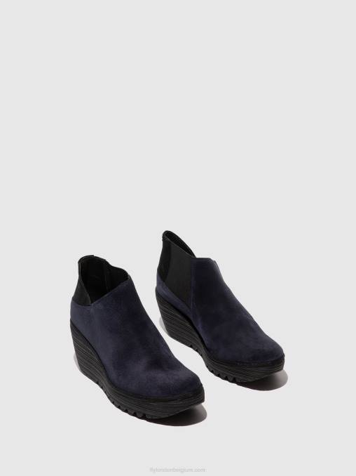marine/zwart Fly London vrouwen enkellaarzen met ritssluiting yego400 V2B027