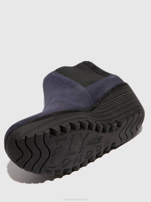 marine/zwart Fly London vrouwen enkellaarzen met ritssluiting yego400 V2B027