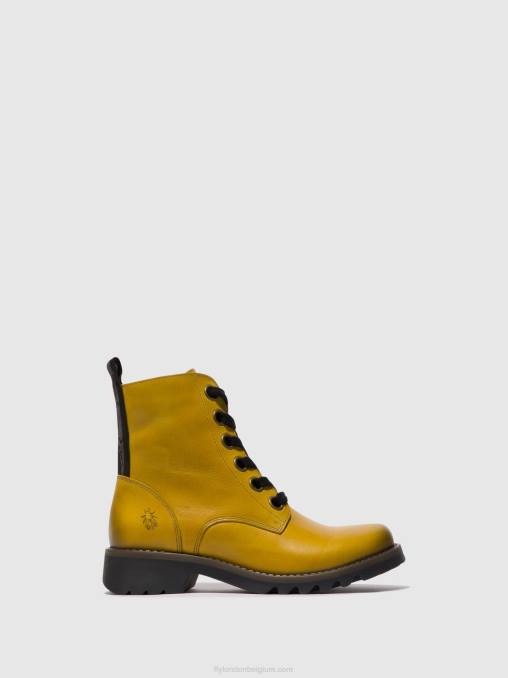 mosterd Fly London vrouwen enkellaarzen met veters ragi539 V2B096