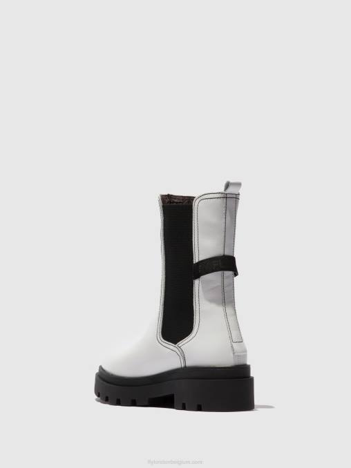 nappa wit Fly London vrouwen Chelsea-laarzen judy819 V2B0332
