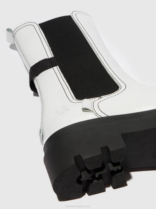 nappa wit Fly London vrouwen Chelsea-laarzen judy819 V2B0332