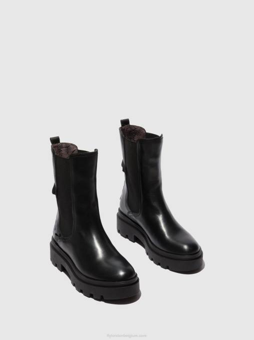 nappa zwart Fly London vrouwen Chelsea-laarzen judy819 V2B0334