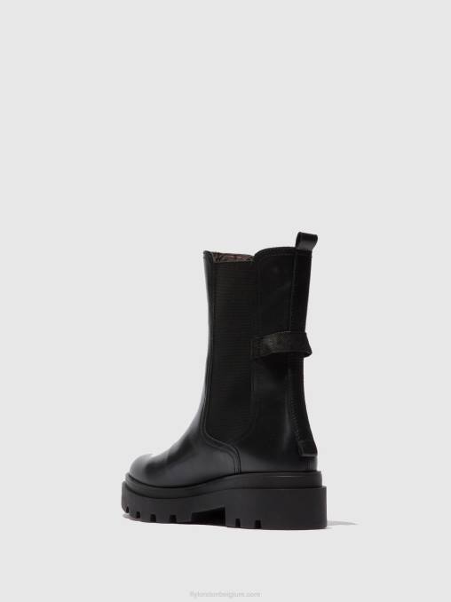 nappa zwart Fly London vrouwen Chelsea-laarzen judy819 V2B0334