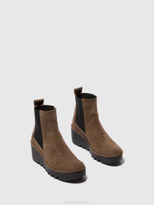 oliesuède taupe Fly London vrouwen chelsea enkellaarzen bagu233 V2B0231
