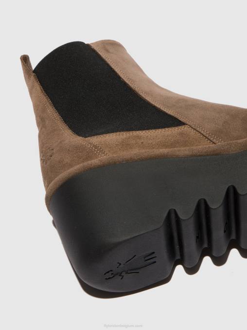 oliesuède taupe Fly London vrouwen chelsea enkellaarzen bagu233 V2B0231