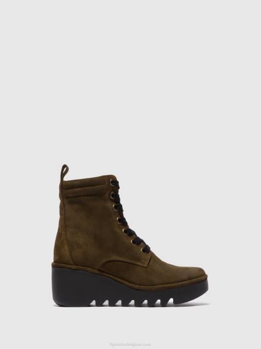 oliesuede slib Fly London vrouwen enkellaarzen met veters biaz329 V2B0212