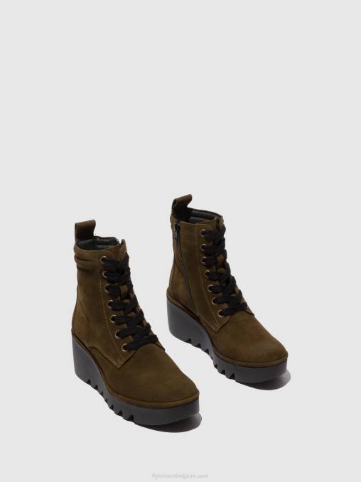 oliesuede slib Fly London vrouwen enkellaarzen met veters biaz329 V2B0212