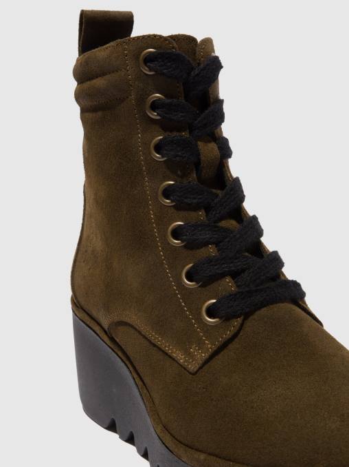 oliesuede slib Fly London vrouwen enkellaarzen met veters biaz329 V2B0212