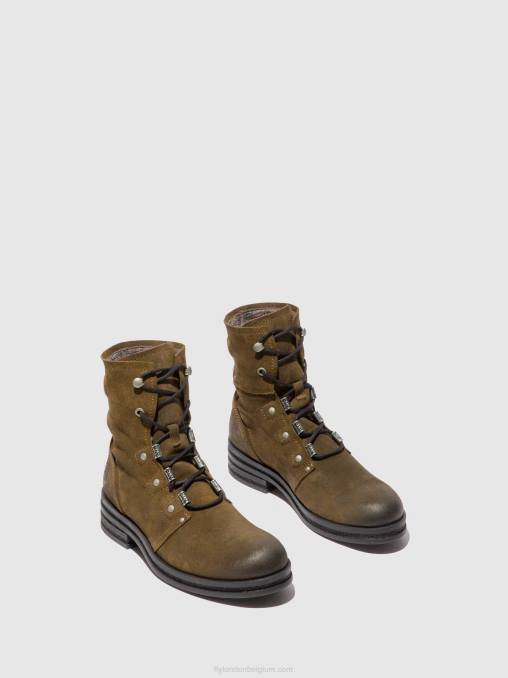 oliesuede slib Fly London vrouwen enkellaarzen met veters knot792 V2B0202