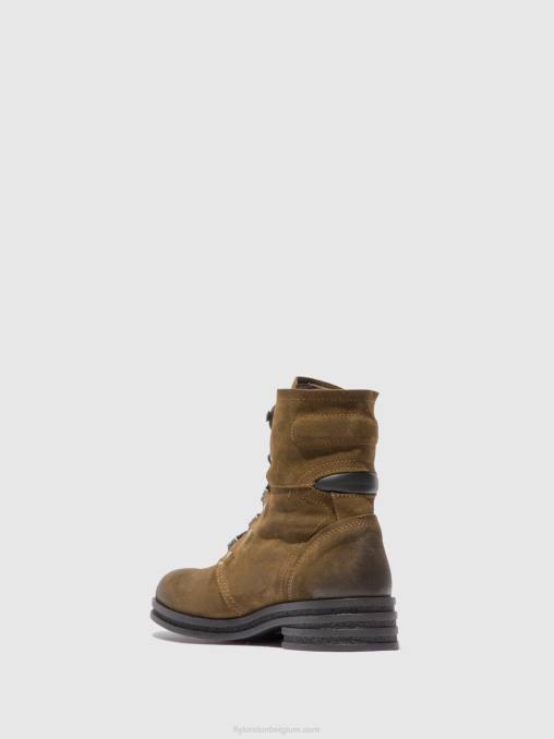 oliesuede slib Fly London vrouwen enkellaarzen met veters knot792 V2B0202