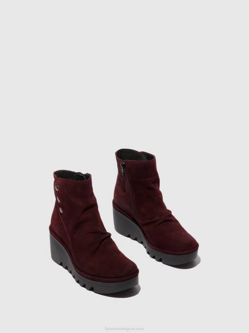 oliesuede wijn Fly London vrouwen enkellaarzen met rits brom344 V2B0181