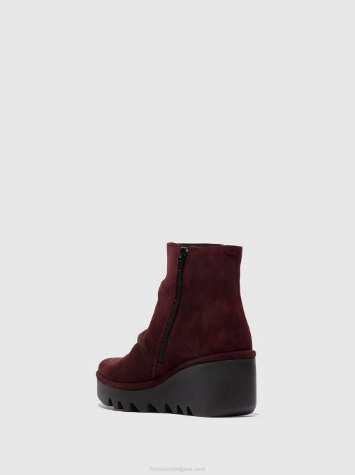 oliesuede wijn Fly London vrouwen enkellaarzen met rits brom344 V2B0181