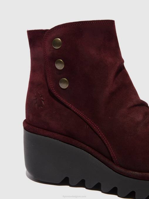 oliesuede wijn Fly London vrouwen enkellaarzen met rits brom344 V2B0181