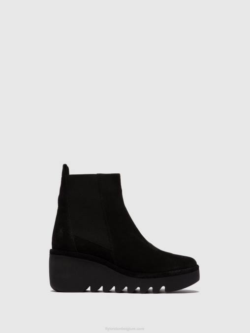 oliesuede zwart Fly London vrouwen chelsea enkellaarzen bagu233 V2B0261