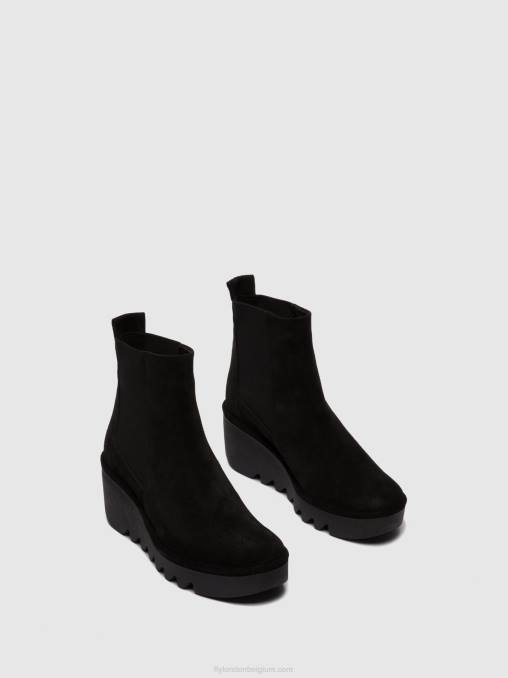oliesuede zwart Fly London vrouwen chelsea enkellaarzen bagu233 V2B0261