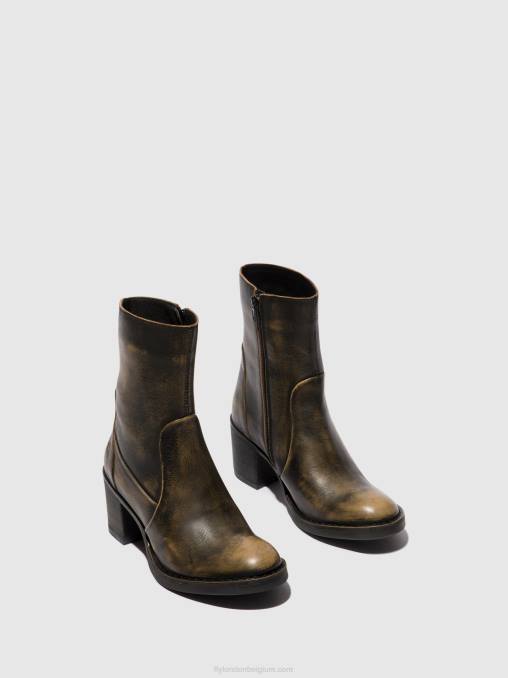 olijf Fly London vrouwen enkellaarzen met rits becy097 V2B067