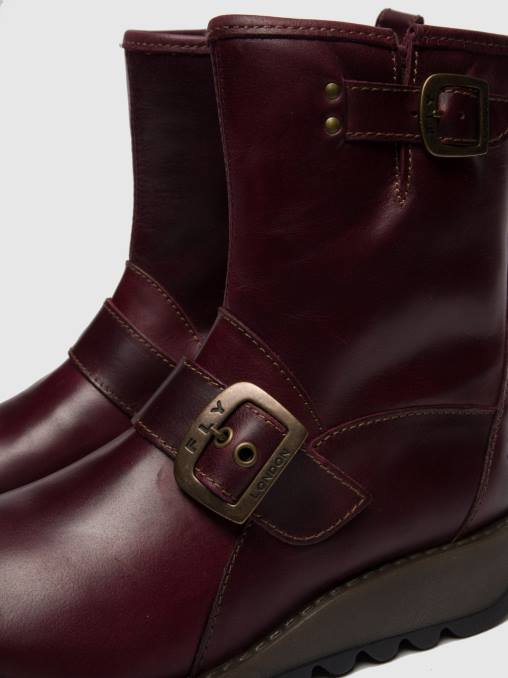 paars Fly London vrouwen enkellaarzen met gesp sino525 V2B0262