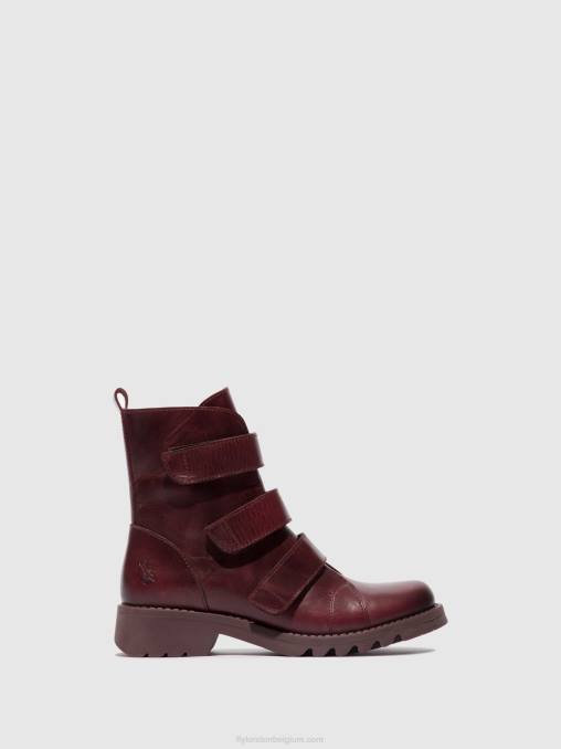 paars (paarse zool) Fly London vrouwen enkellaarzen met klittenband rach790 V2B077