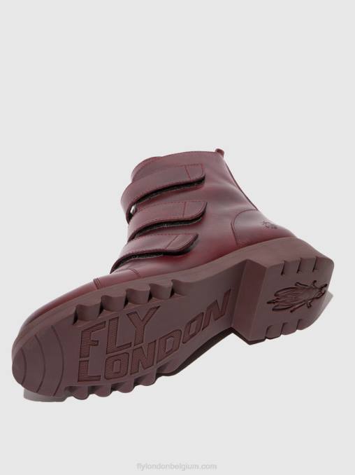 paars (paarse zool) Fly London vrouwen enkellaarzen met klittenband rach790 V2B077