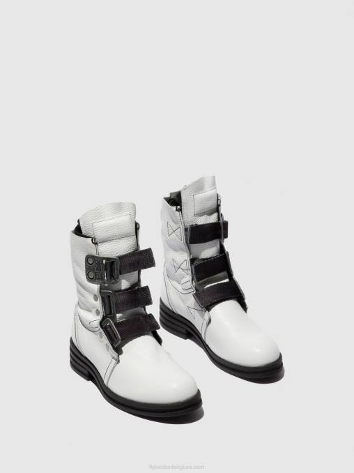 rio wit Fly London vrouwen enkellaarzen met gesp kiff682 V2B0239