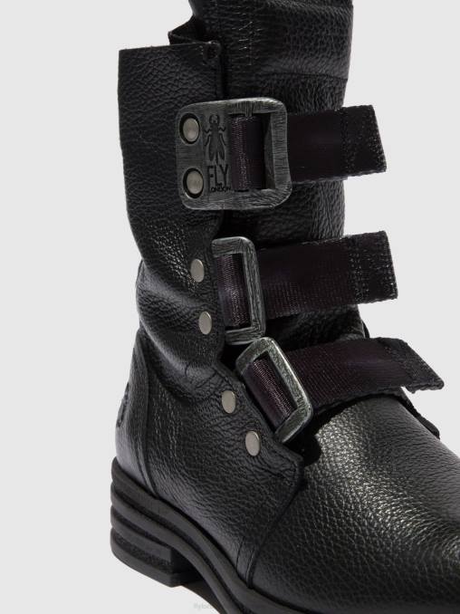 rio zwart Fly London vrouwen enkellaarzen met gesp kiff682 V2B0238
