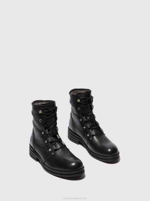 rio zwart Fly London vrouwen enkellaarzen met veters knot792 V2B0198