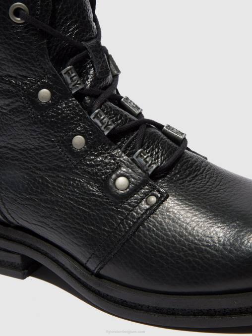 rio zwart Fly London vrouwen enkellaarzen met veters knot792 V2B0198