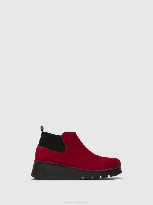rood Fly London vrouwen elastische enkellaarzen pada403 V2B0111