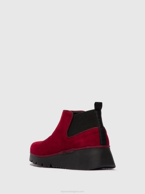 rood Fly London vrouwen elastische enkellaarzen pada403 V2B0111
