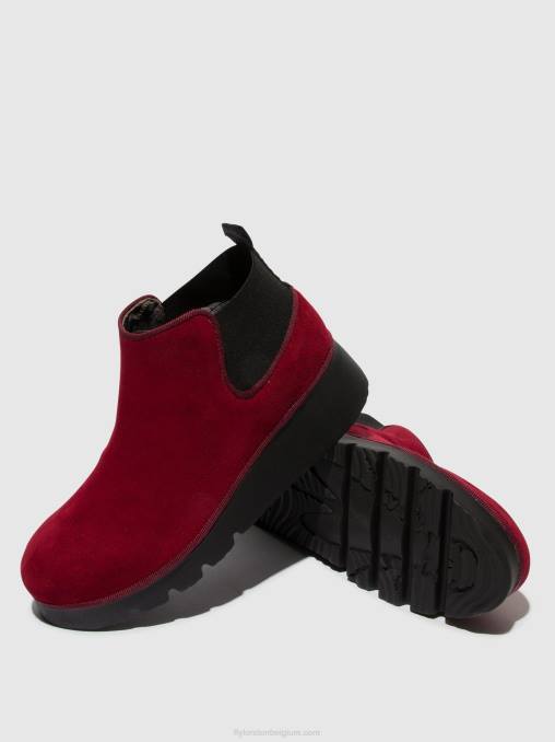 rood Fly London vrouwen elastische enkellaarzen pada403 V2B0111