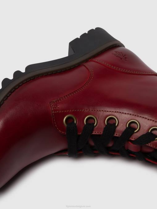 rood Fly London vrouwen enkellaarzen met veters ragi539 V2B0284