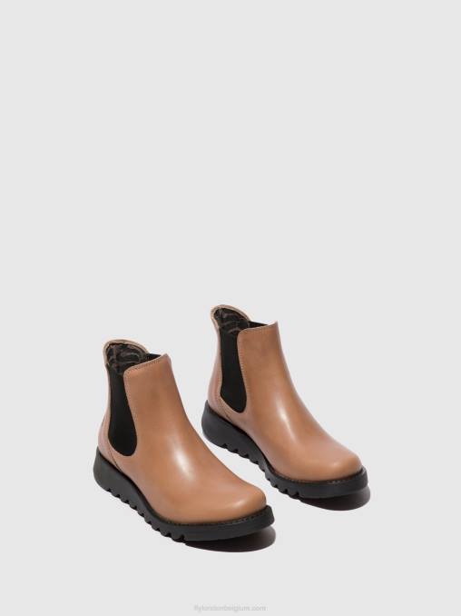 salv rose (zwart elastiek) Fly London vrouwen chelsea enkellaarzen V2B0117