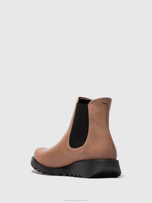 salv rose (zwart elastiek) Fly London vrouwen chelsea enkellaarzen V2B0117