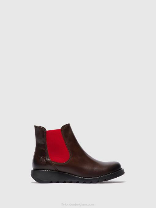 salv vloerkleed dk. bruin (rood elastiek) Fly London vrouwen chelsea enkellaarzen V2B0170
