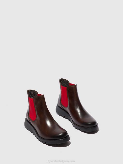 salv vloerkleed dk. bruin (rood elastiek) Fly London vrouwen chelsea enkellaarzen V2B0170