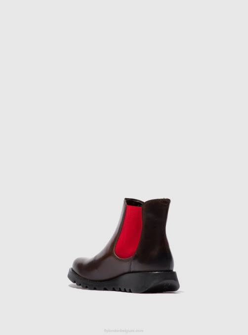 salv vloerkleed dk. bruin (rood elastiek) Fly London vrouwen chelsea enkellaarzen V2B0170
