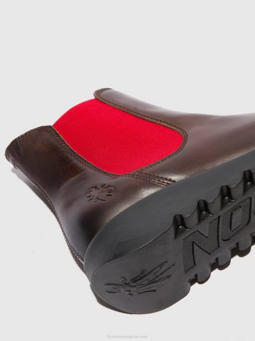 salv vloerkleed dk. bruin (rood elastiek) Fly London vrouwen chelsea enkellaarzen V2B0170