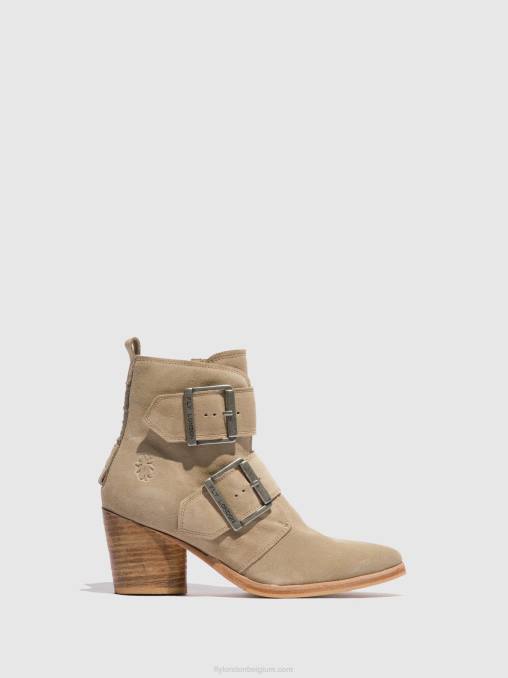 suède creme Fly London vrouwen enkellaarzen met gesp aria827 V2B0240