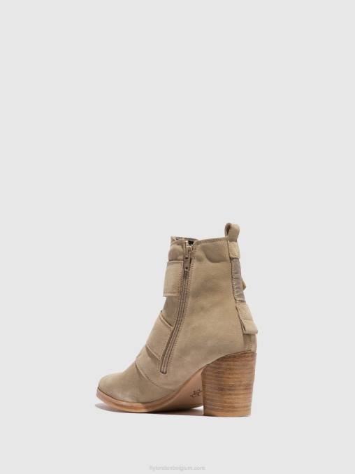 suède creme Fly London vrouwen enkellaarzen met gesp aria827 V2B0240