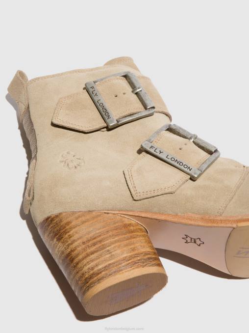 suède creme Fly London vrouwen enkellaarzen met gesp aria827 V2B0240