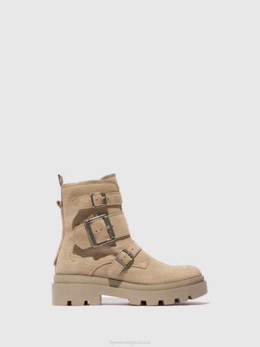 suède creme Fly London vrouwen enkellaarzen met gesp jeda817 V2B0242
