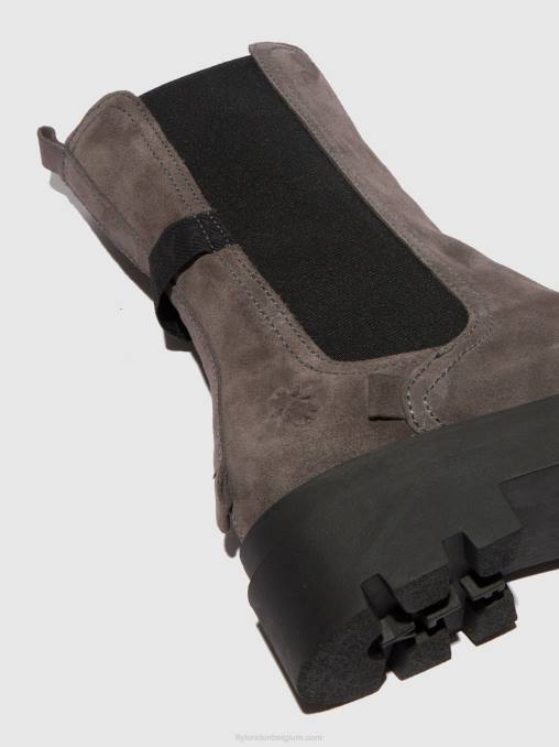 suède grijs Fly London vrouwen Chelsea-laarzen judy819 V2B0333